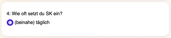 Single Choice Ergebnis